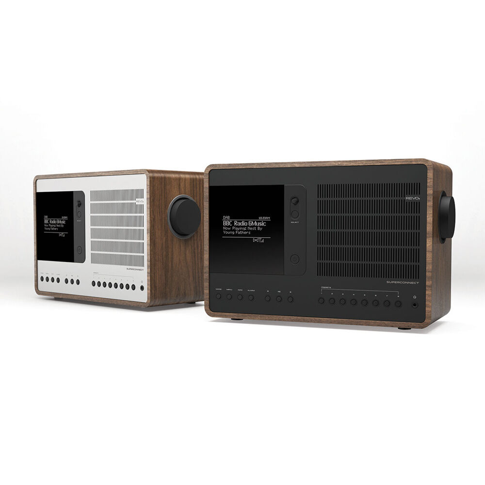 Revo SuperConnect Walnut Internet Radio w/ Bluetooth 27x18cm - Walnut Silver