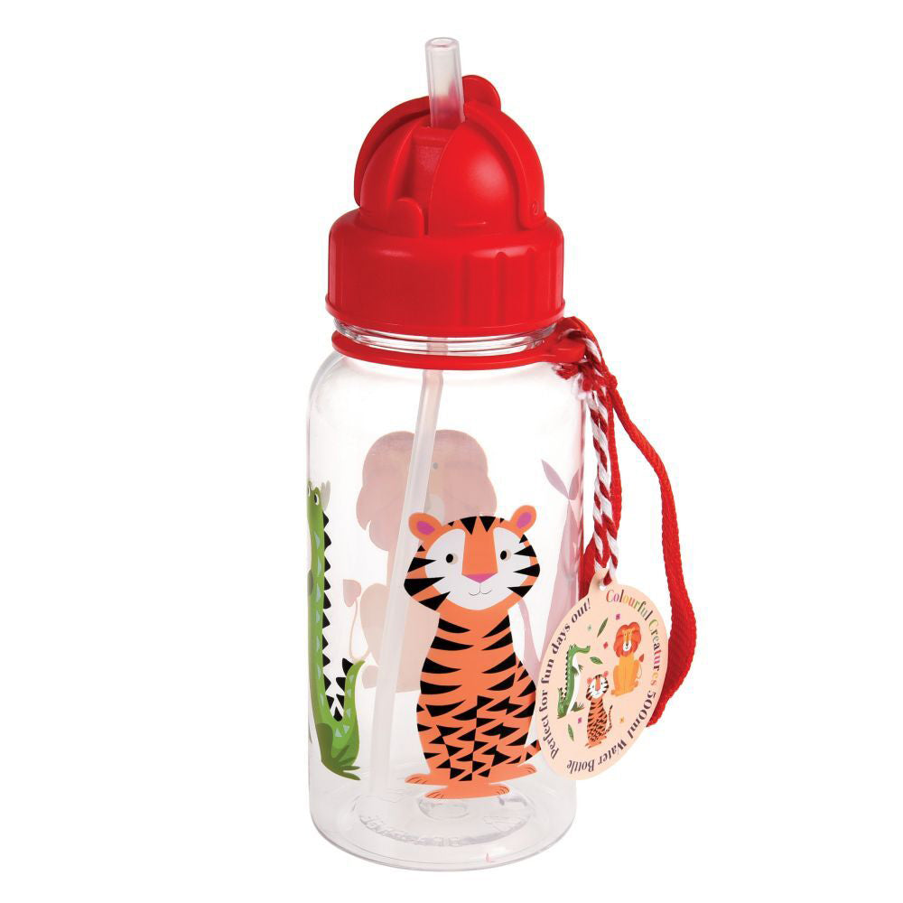 Rex London Kids/Child 500ml Plastic Water Bottle - Colourful Creatures