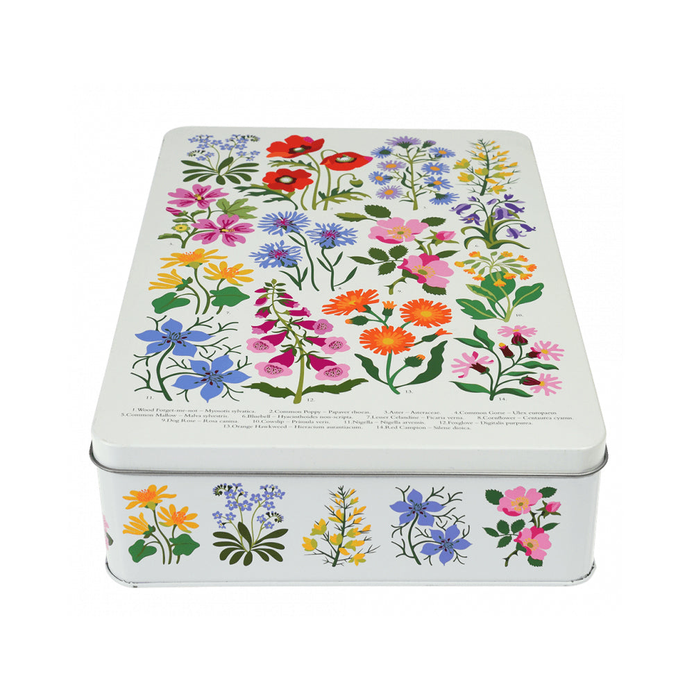 2PK Rex London Biscuit Tin 19x27cm Rectangular - Wild Flowers