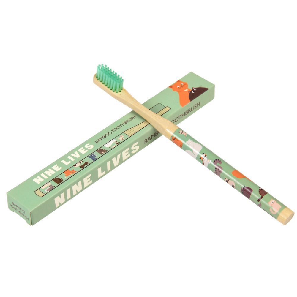 3PK Rex London Bamboo Toothbrush Teeth Cleaner - Nine Lives