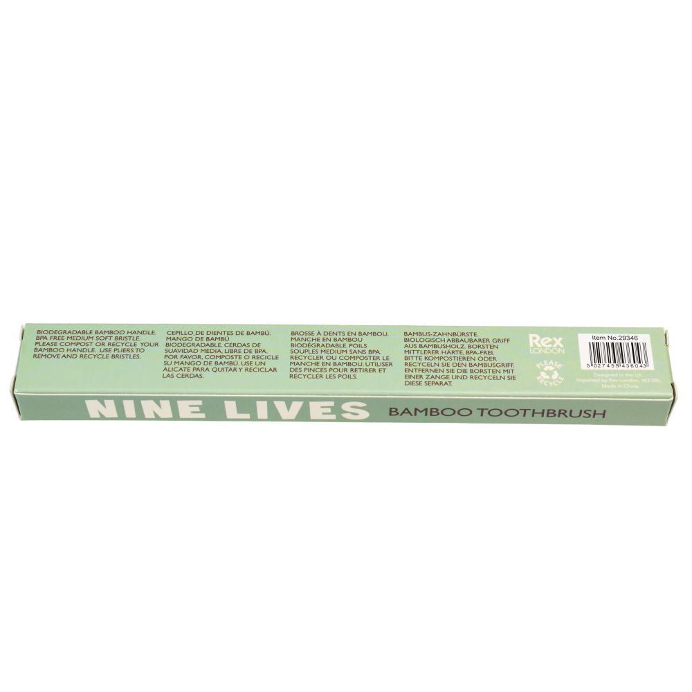 3PK Rex London Bamboo Toothbrush Teeth Cleaner - Nine Lives