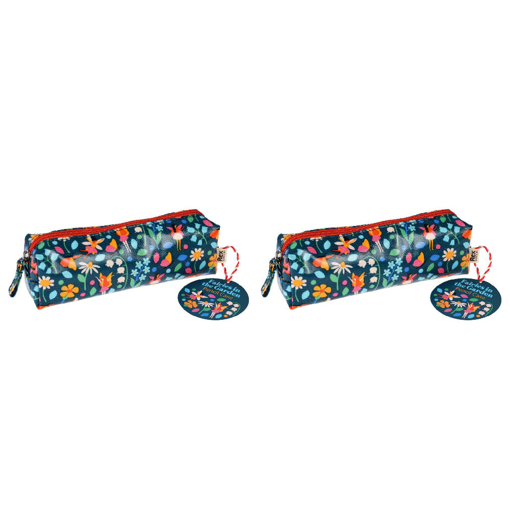 2PK Rex London Pencil Case Stationery Organiser 9x21cm - Fairies In The Garden