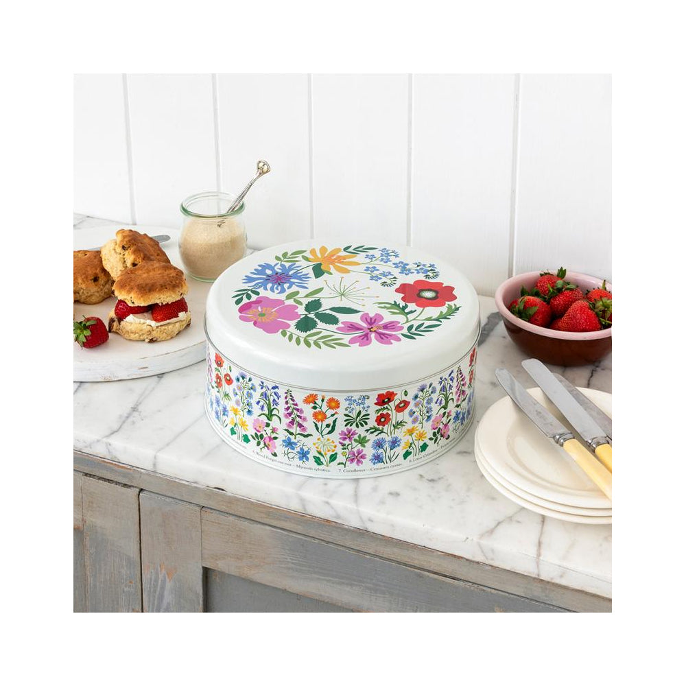 Rex London Cake Tin Kitchen Storage Round 24cm - Wild Flowers