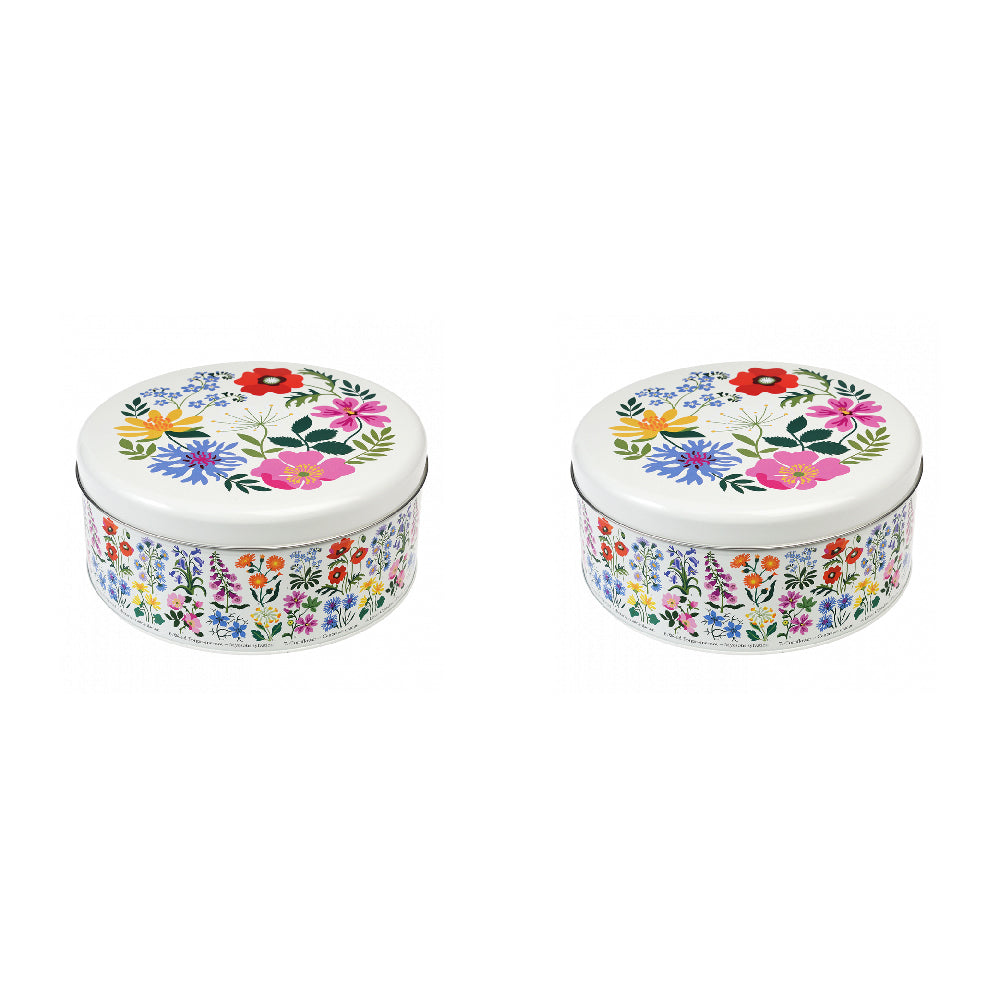 2PK Rex London Cake Tin Kitchen Storage Round 24cm - Wild Flowers