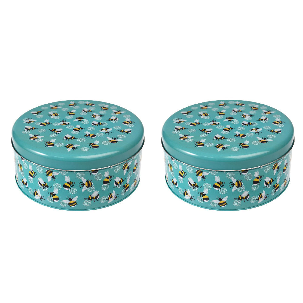 2PK Rex London Cake Tin Kitchen Storage Round 24cm - Bumblebee