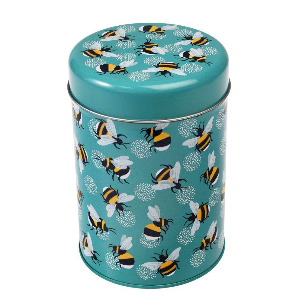 3PK Rex London Metal Canister Tin Round 10.5cm - Bumblebee