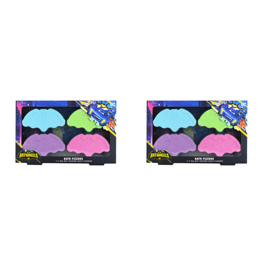 2x 4pc DC: Batwheels Bath Fizzers Bat Shaped Bath Fizzers 65g 6y+