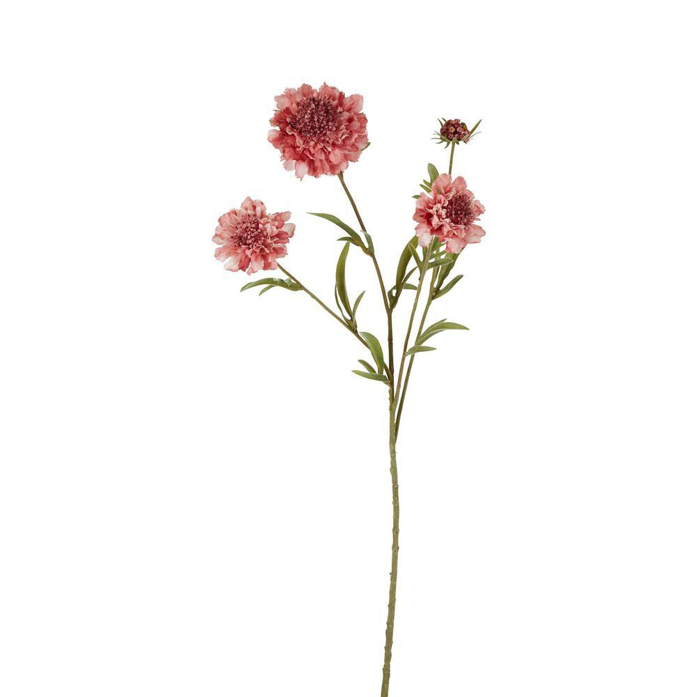 3PK Belle Scabiosa Spray Stem Artificial Flower Plant 80cm - Pink