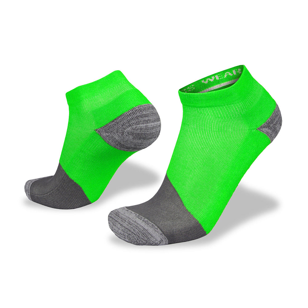 2PK Wilderness Wear Active Bamboo Runner AU 7-11 Lime Charcoal Socks