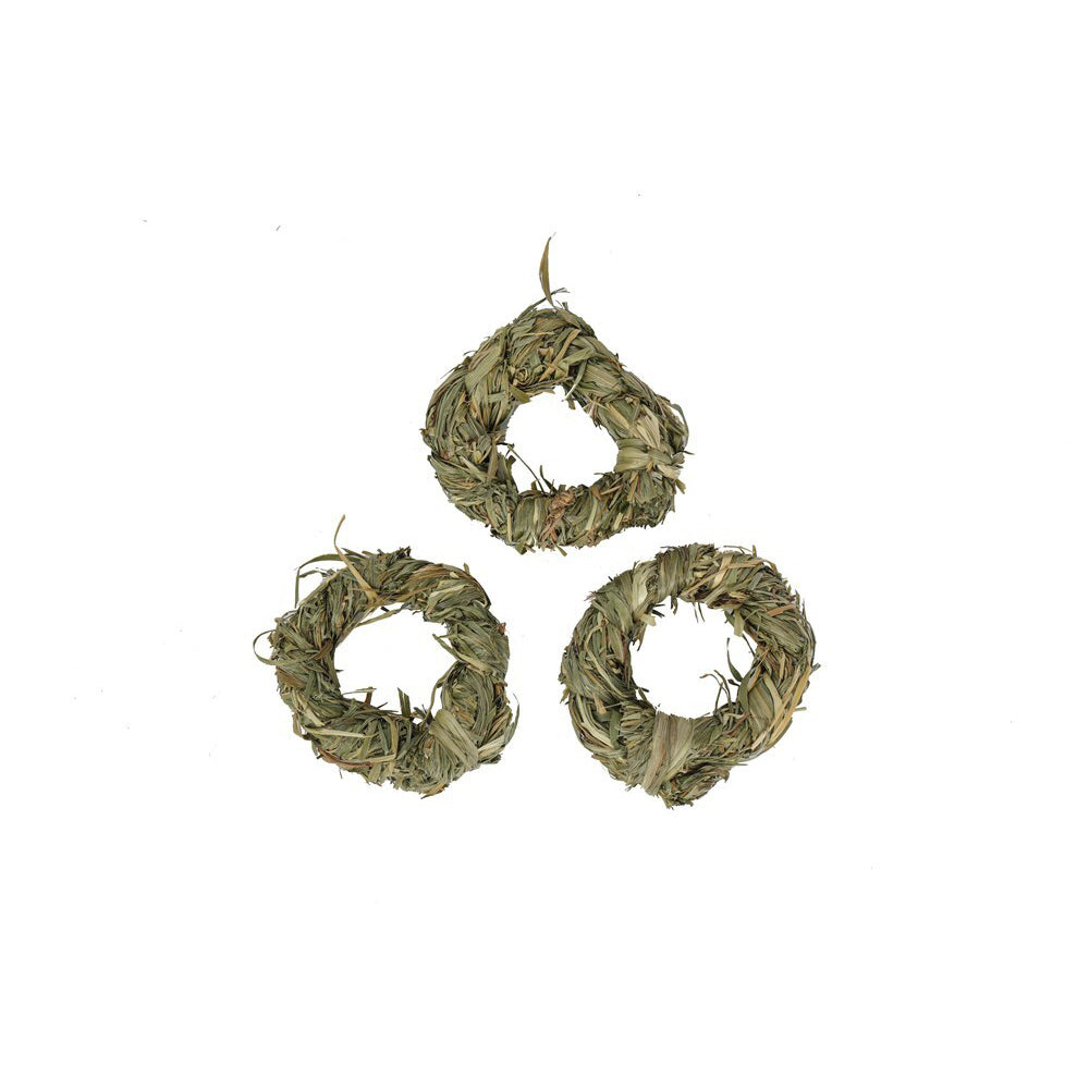 3x 3pc Nature Island Alfalfa Woven Rings Small Animal Rabbit/Guinea Pig Toy