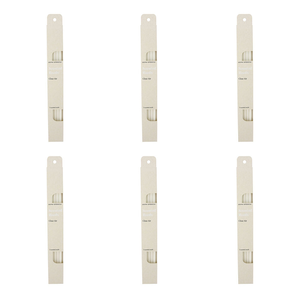 6x 5pc Arome Ambiance Scented Reeds 3.6x29cm Clear Air - White