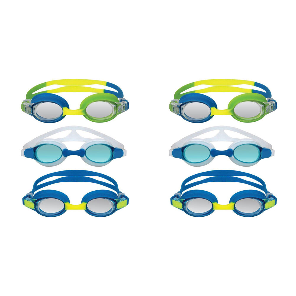 2x 3pc Mirage Anti-Fog UV Resistant Swimming Goggles Set Junior Multicoloured