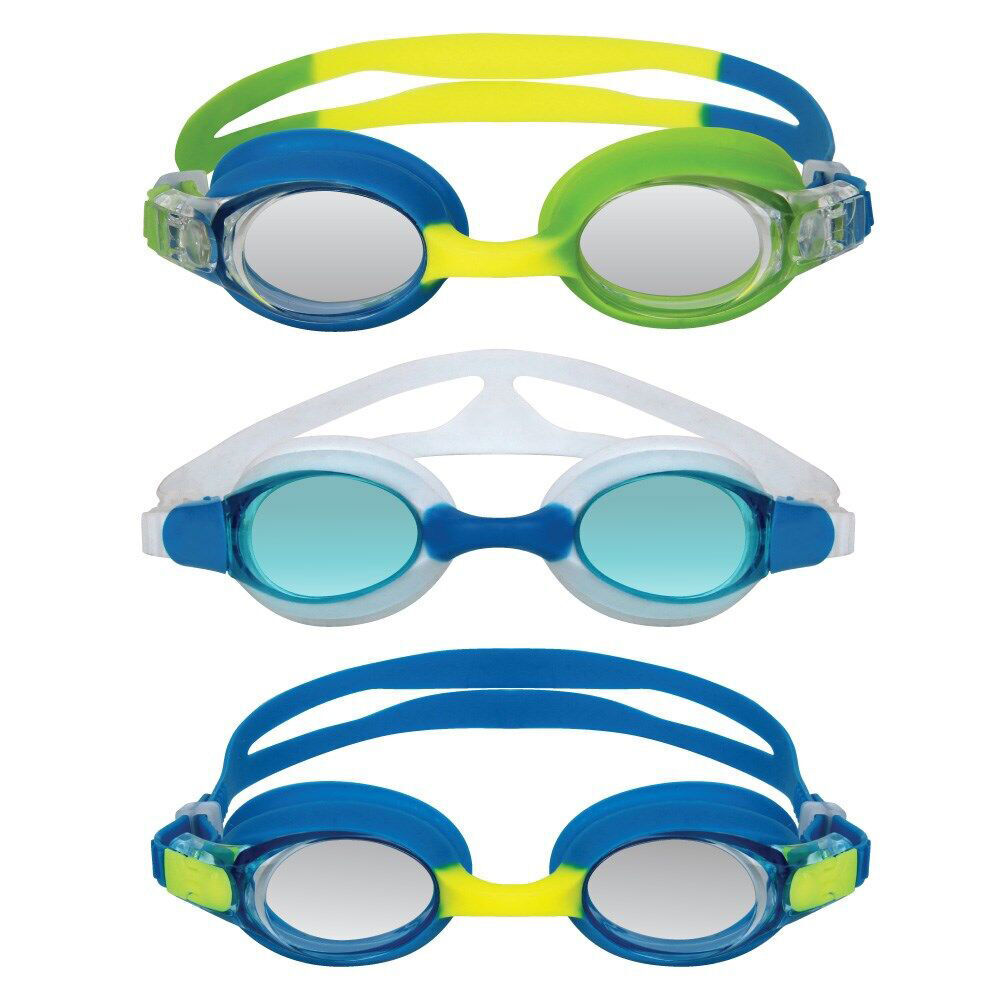 2x 3pc Mirage Anti-Fog UV Resistant Swimming Goggles Set Junior Multicoloured