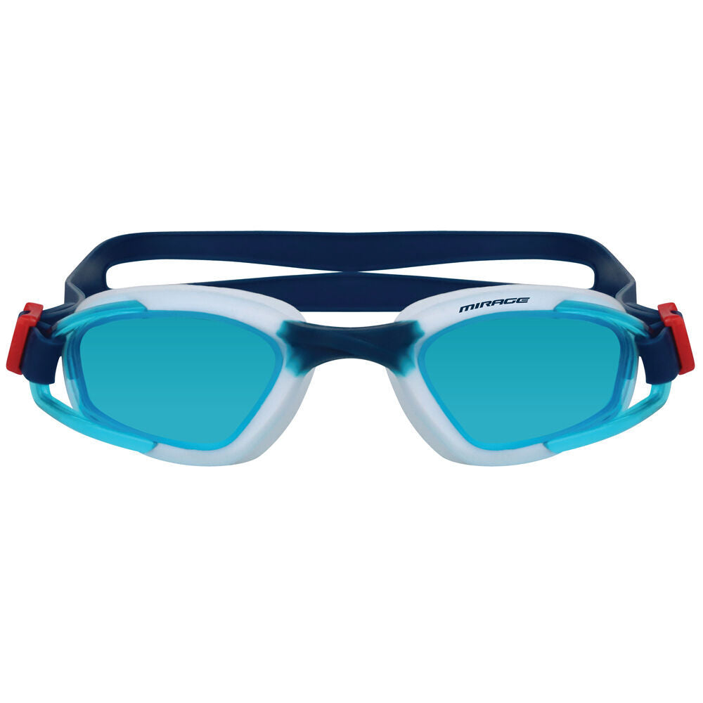 2PK Mirage Unisex Adult Goggles/Swim Cap/Ear Plugs Swimming Pack White