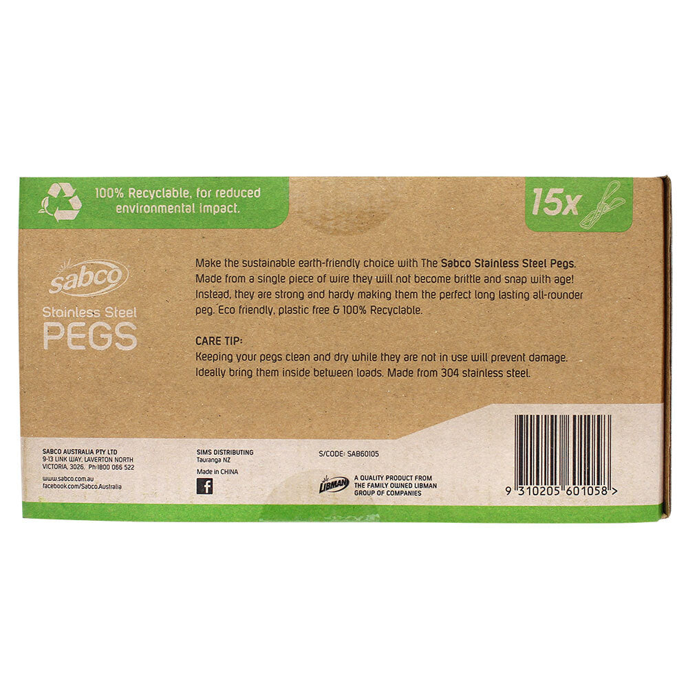 2 x15pc Sabco Stainless Steel Pegs