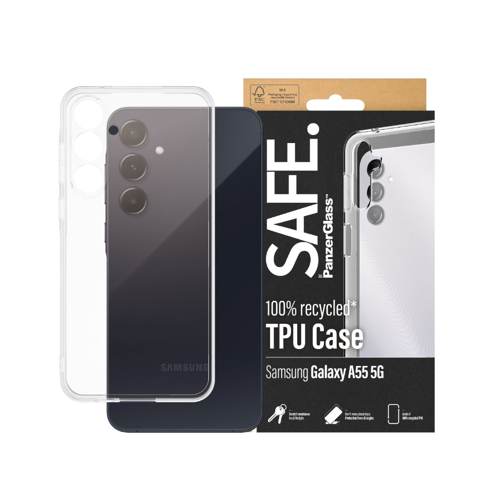 2PK PanzerGlass SAFE TPU Case For Samsung Galaxy A55 Clear