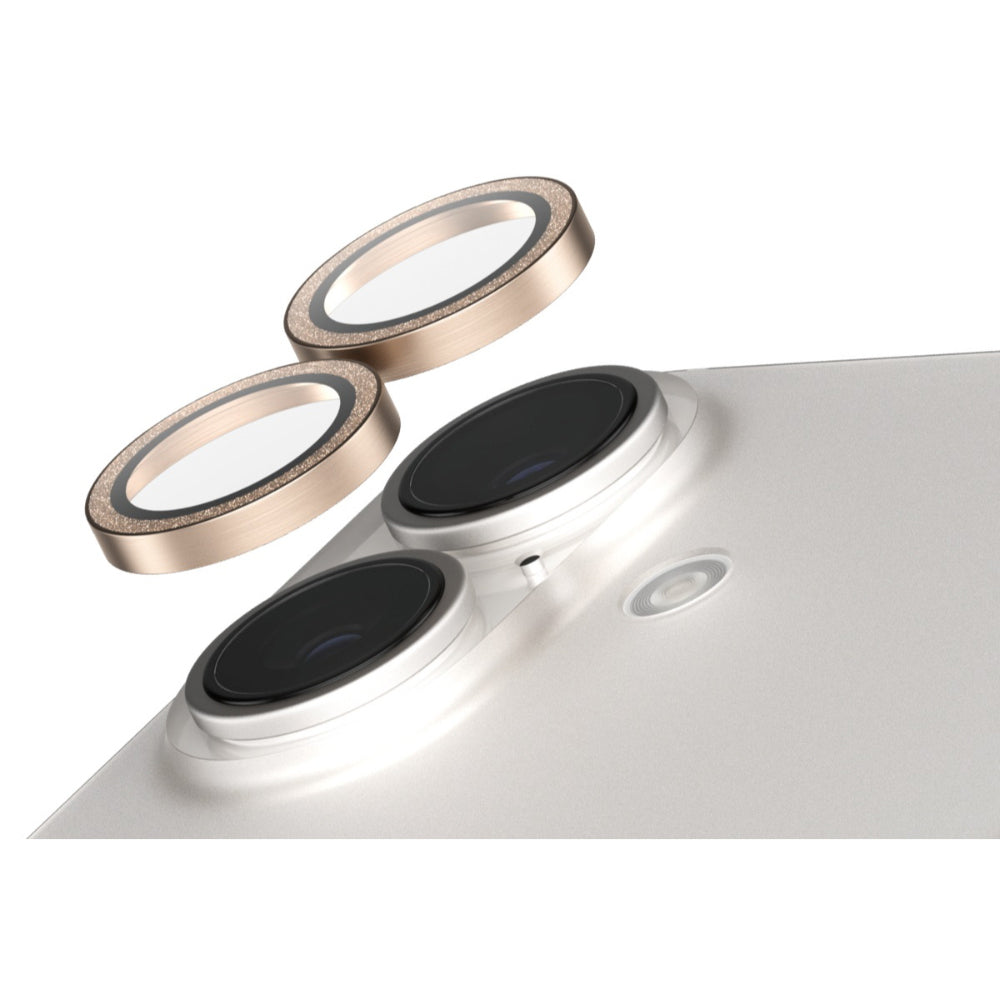 2PK PanzerGlass SAFE Cam Lens Protector For iPhone 16 Plus Glitter Gold