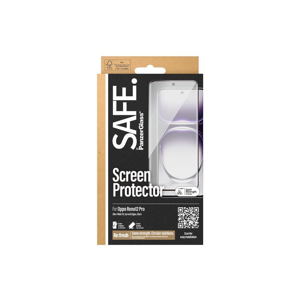 2PK PanzerGlass SAFE Glass Screen Protector For Oppo Reno12 Pro - Black