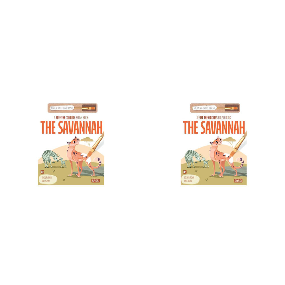 2PK Sassi Free the Colours Reusable Paint Brush Book - The Savannah 3y+