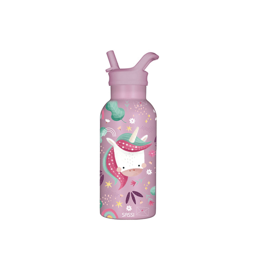 Sassi Vacuum Insulated SS Drink Bottle 350 ml Sparkly The Unicorn 12m+