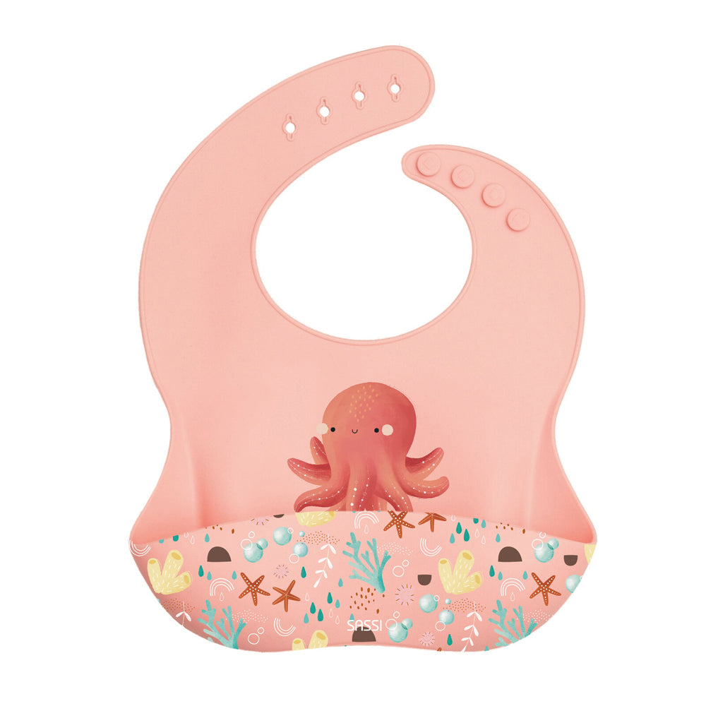 2PK Sassi Silicone Bib Slurpy The Octopus Baby/Childrens Tableware 6m+