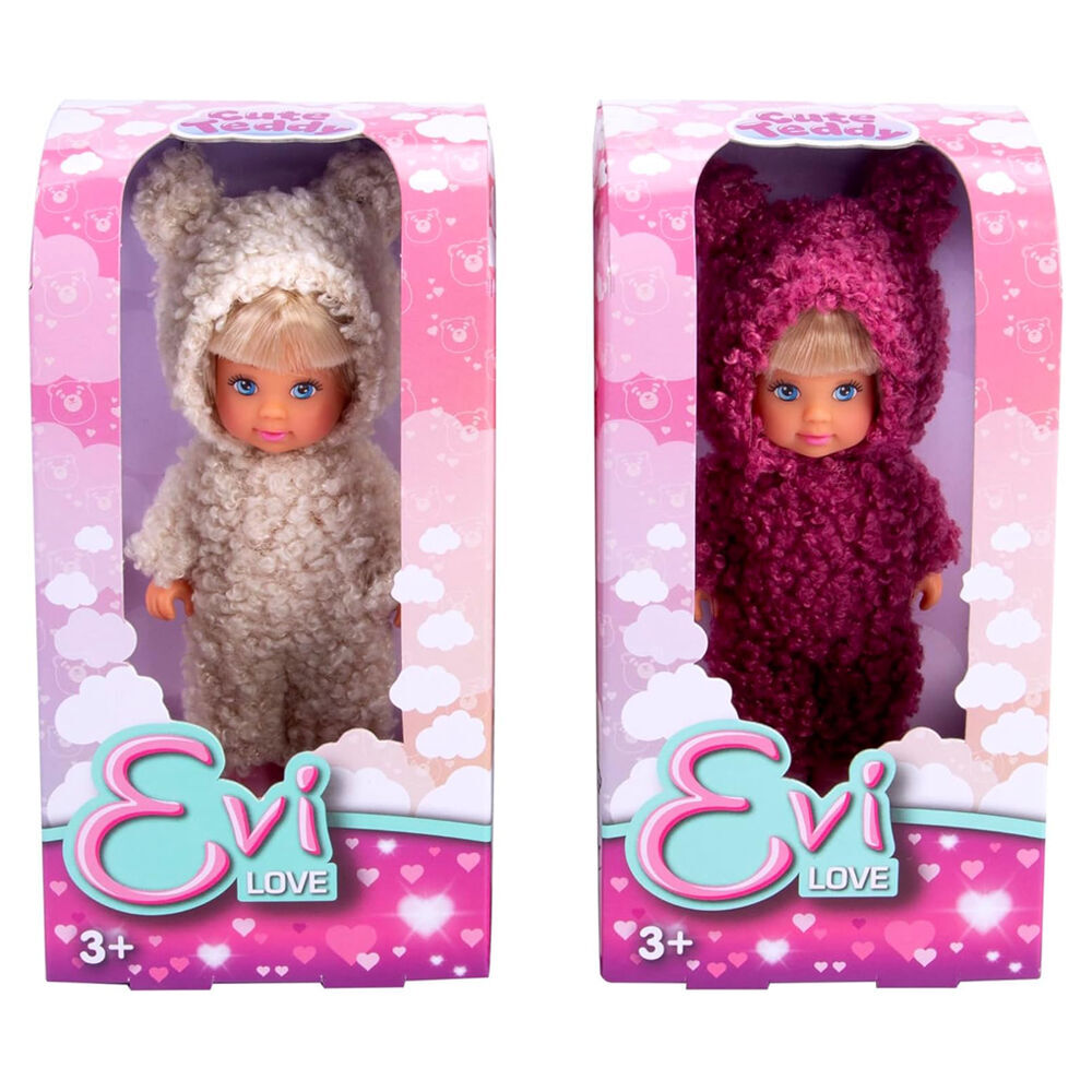 2PK Evi Love Cute Teddy Girl Baby Doll 16cm Kids Toy Assorted 3y+