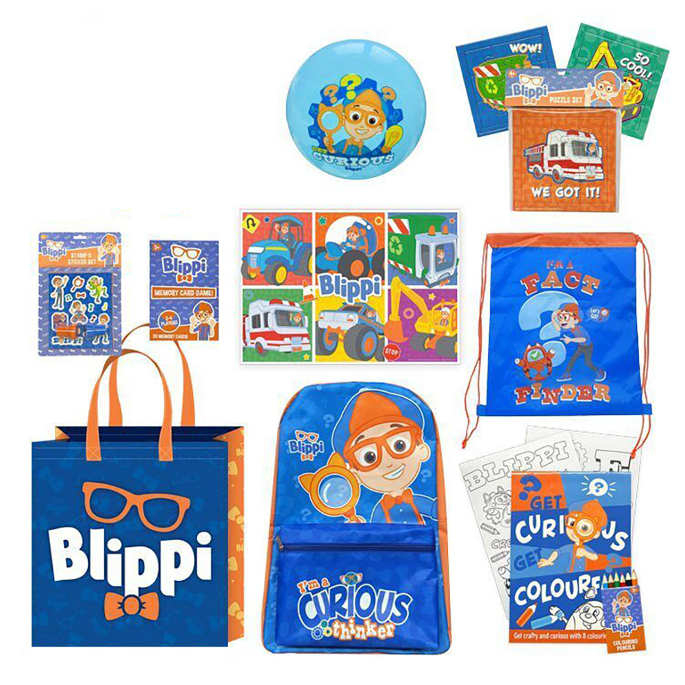 Blippi 23 Kids Showbag Backpack/Colouring Pad Drawstring Bag
