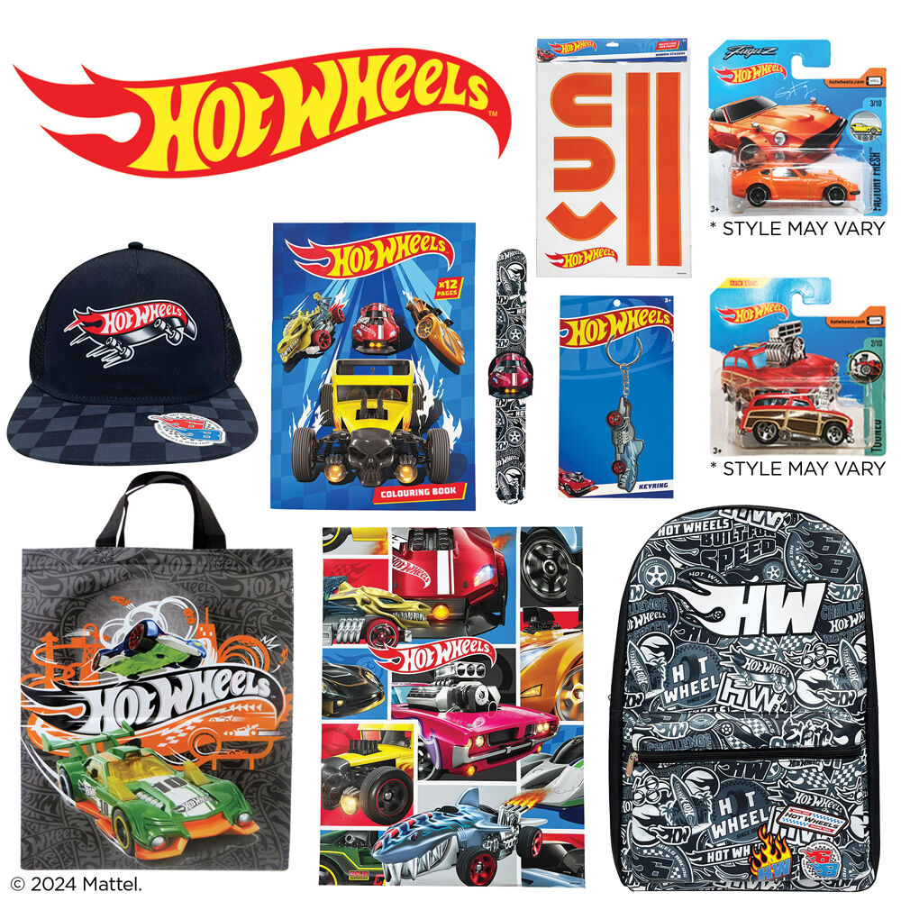 Hot Wheels Showbag S4 w/ Backpack/Cap/Colouring Book/Poster