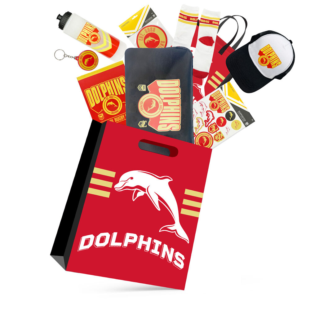 NRL Dolphins Showbag 24 w/ Duffle Bag/Cap/Drink Bottle