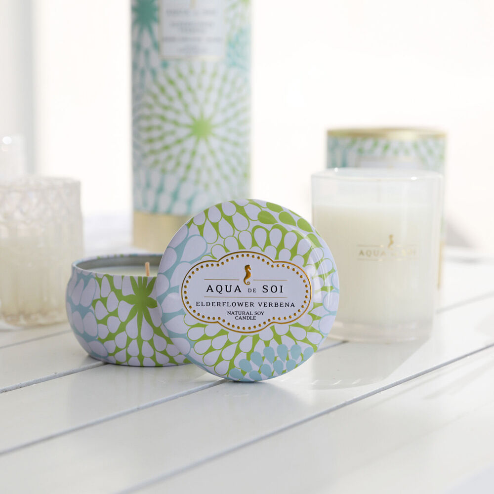 The SOi Co Elderflower Verbena 9oz Decorative Tin Candles 9.5x9.5cm