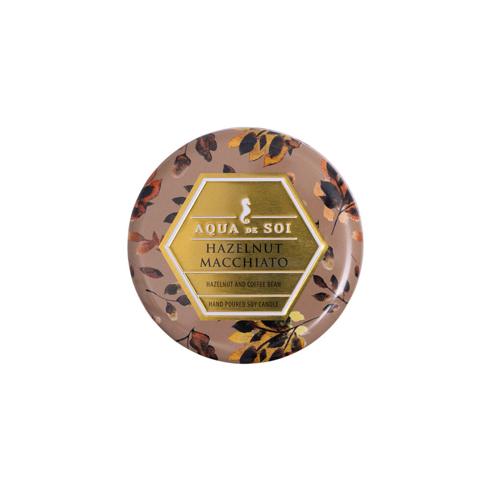 The SOi Co Hazelnut Macchiato Decorative Tin 9oz Candle 9.5x9.5cm - Gold