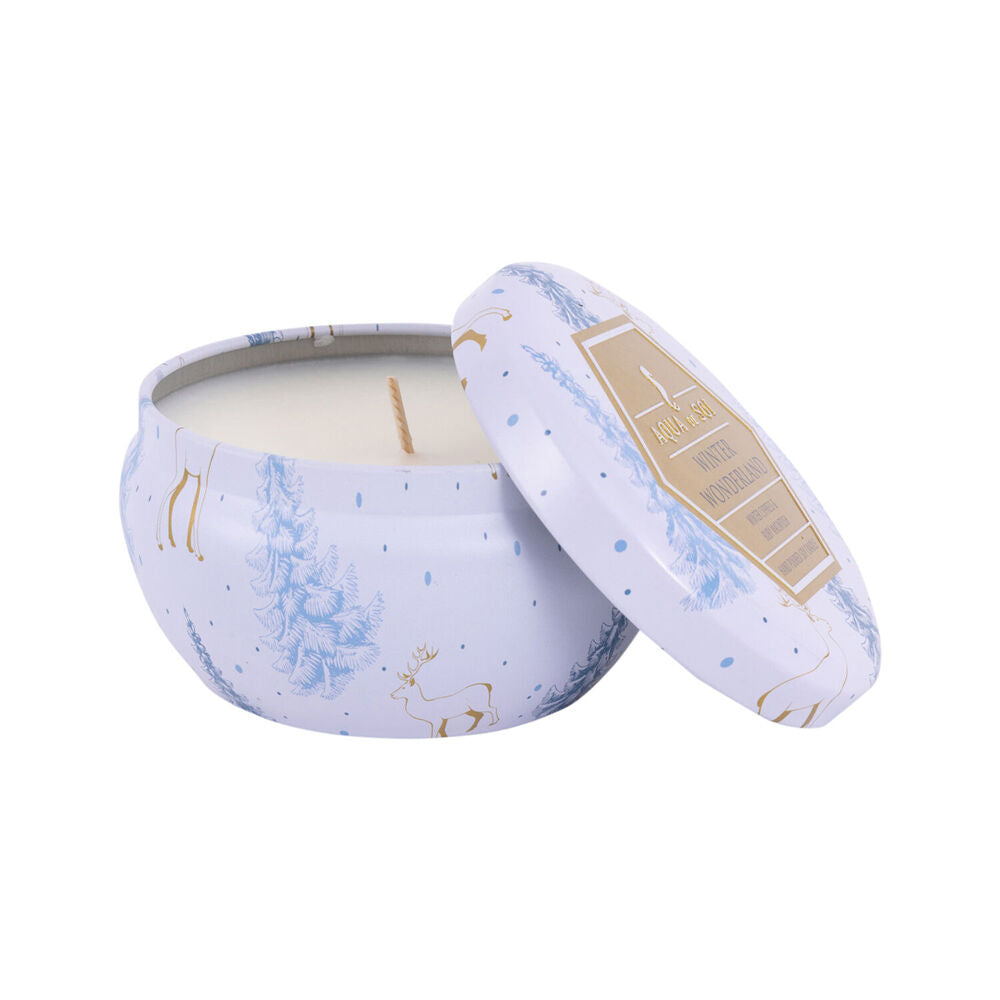 The SOi Co Winter Wonderland Decorative Tin 9oz Candle 9.5x9.5cm - White