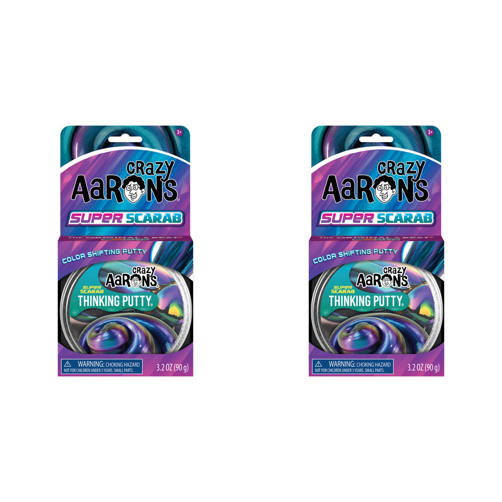 2PK Crazy Aarons Thinking Putty Super Scarab Super Illusions Toy 10cm 3y+