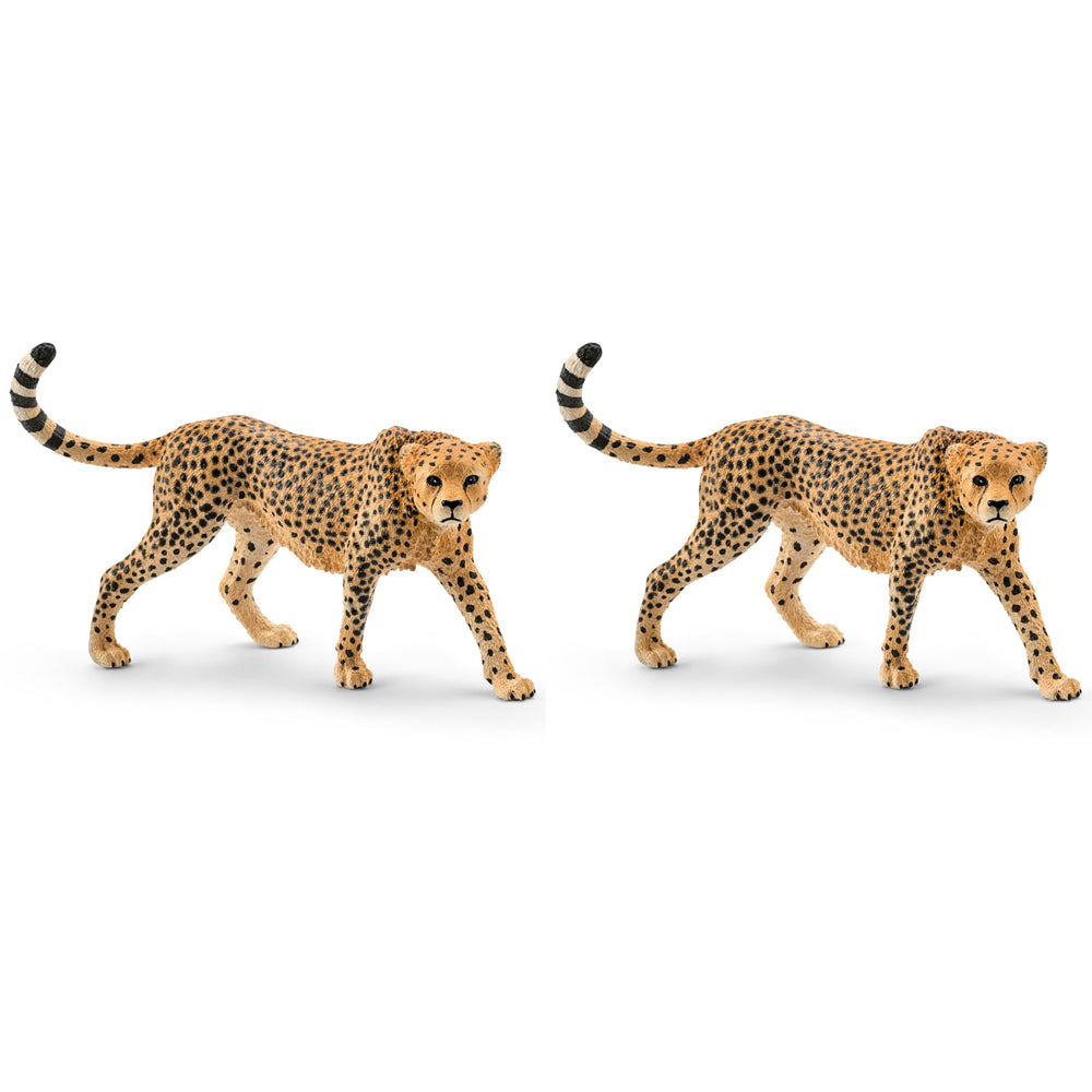 2PK Schleich 3.9'' Cheetah Female Animal Action Figure Kids Toy 3-8y