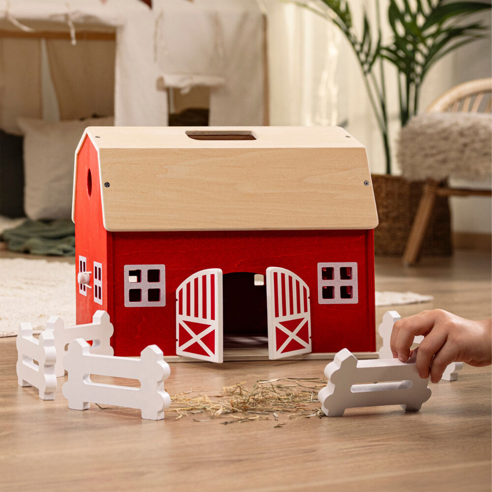 Schleich Retro Farm Building Wooden 35.6 x 23.6 30cm Vinyl Kids Toy Red 3y+