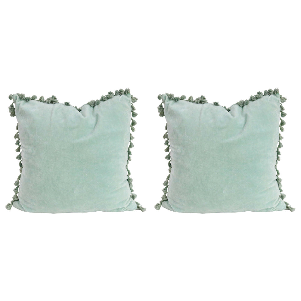 2PK LVD Cushion Velvet Tassels Frost Home/Lounge Decor 50cm Square