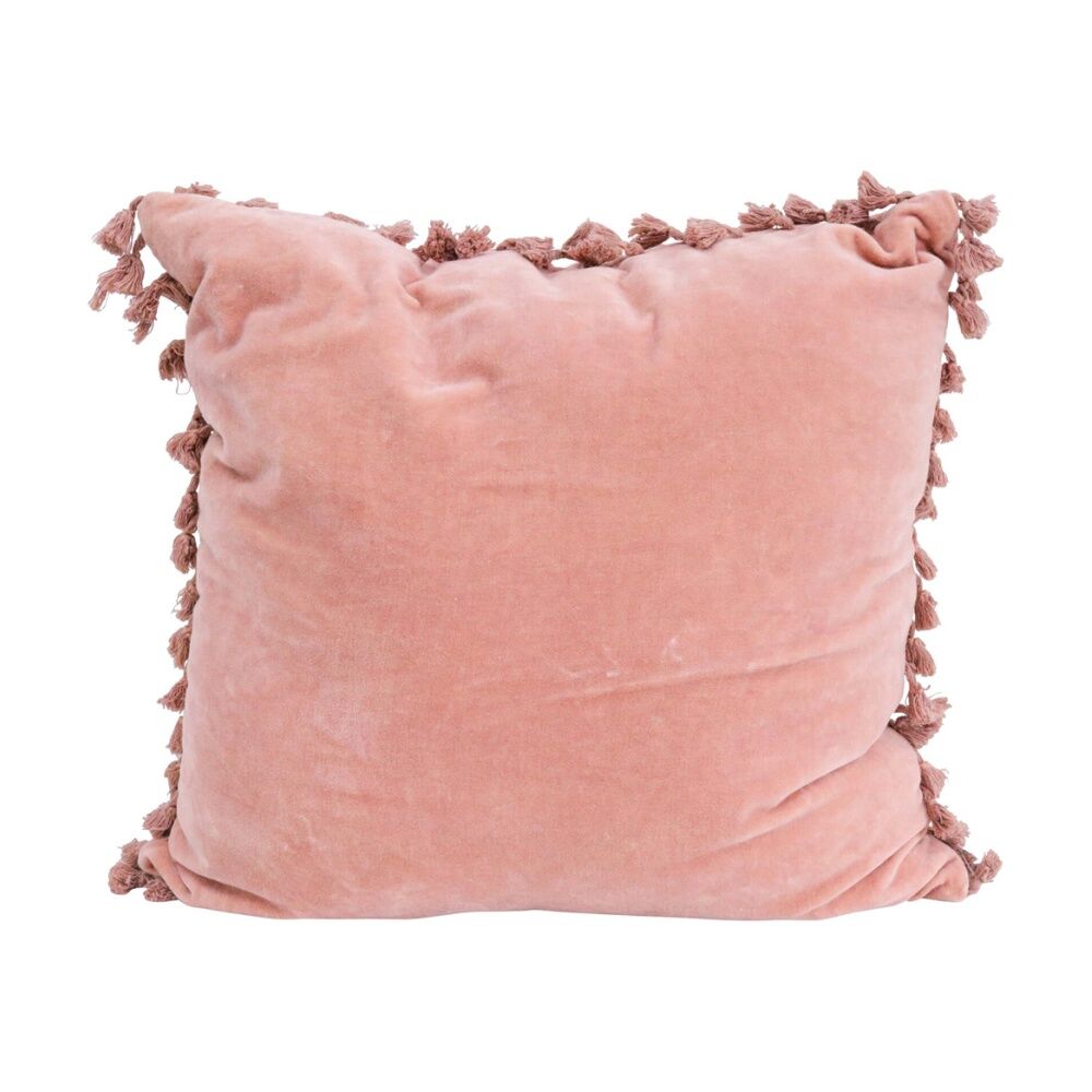 2PK LVD Cushion Velvet Tassels Blush Home/Lounge Decor 50cm Square