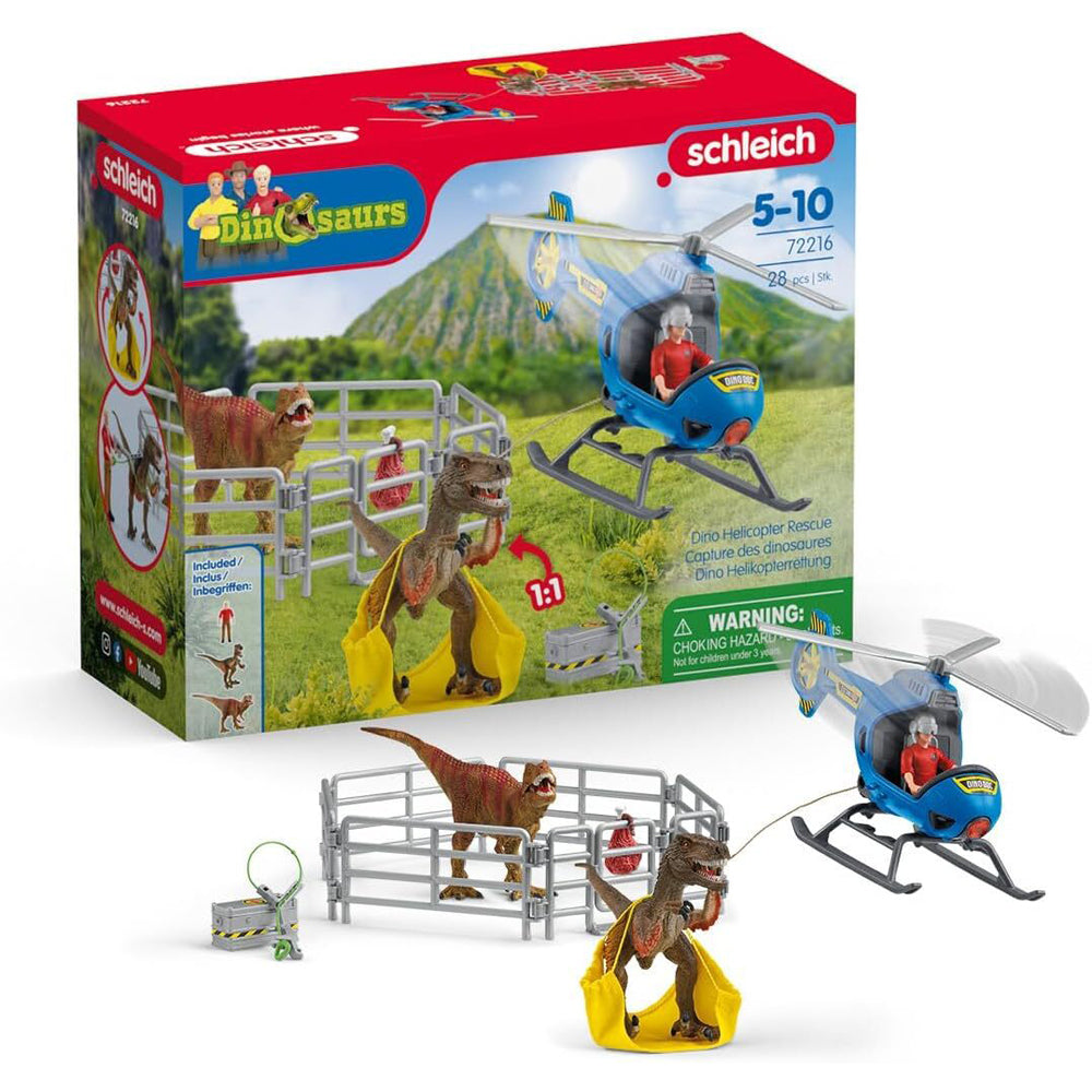 Schleich Kids/Childrens Toy Figurine Dino Helicopter Rescue