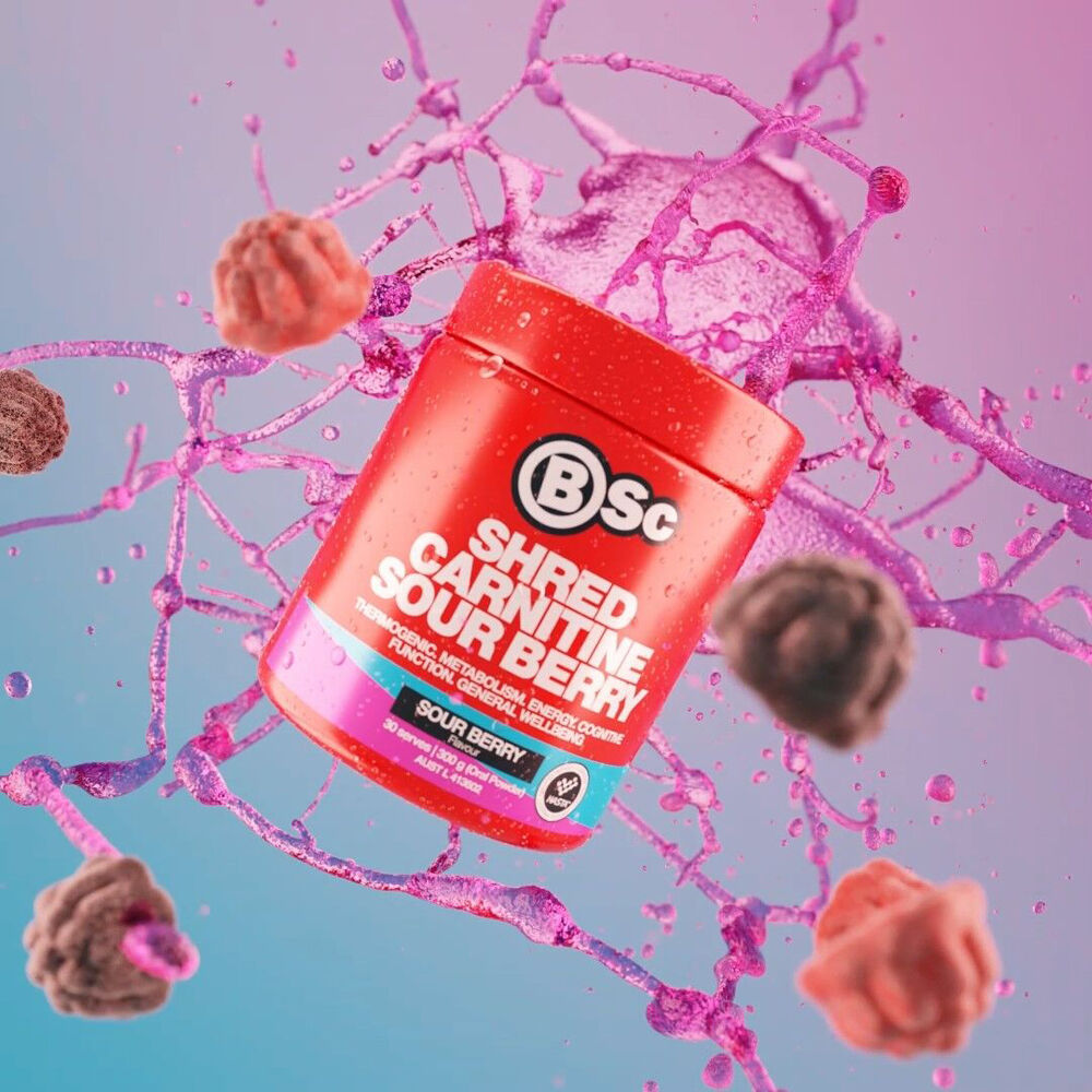 BSc Shred Carnitine 30 Serves Wellbeing Supplement 300g Sour Berry