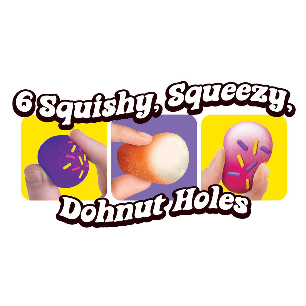 4x 6pc Schylling Nee Doh Dohnut Holes Squishy Toy 3.8cm - Assorted 3y+