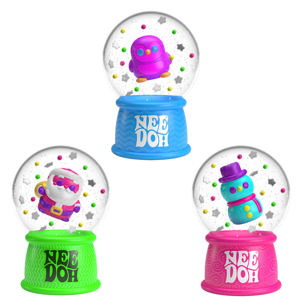 4PK Schylling Nee Doh Squish n Snow Globe Christmas 6.35cm - Assorted 3y+