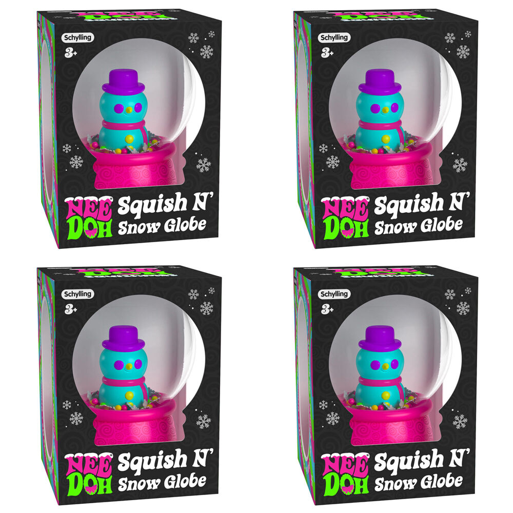 4PK Schylling Nee Doh Squish n Snow Globe Christmas 6.35cm - Assorted 3y+