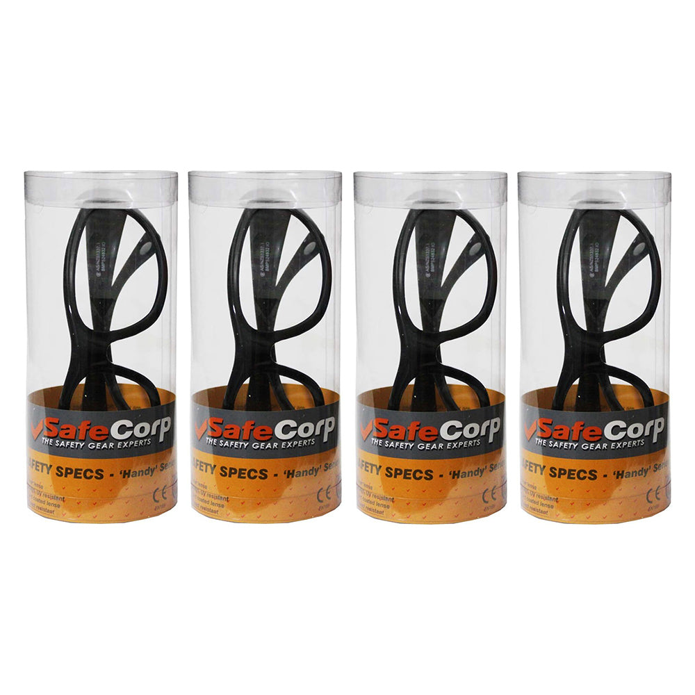 4PK Safecorp PPE Safety Specs/Glasses 'Handy' Series Clear
