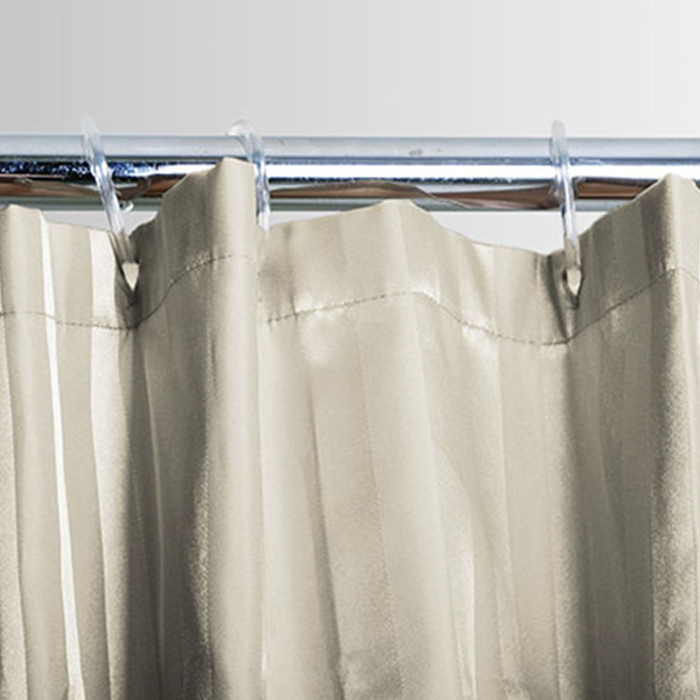 Wam Poly Bathroom Shower Classic Satin Curtain - Natural