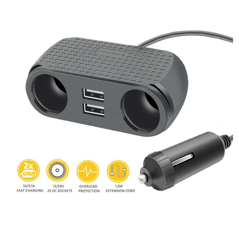 Sansai In-Car Lighter Socket Power Supply Adapter