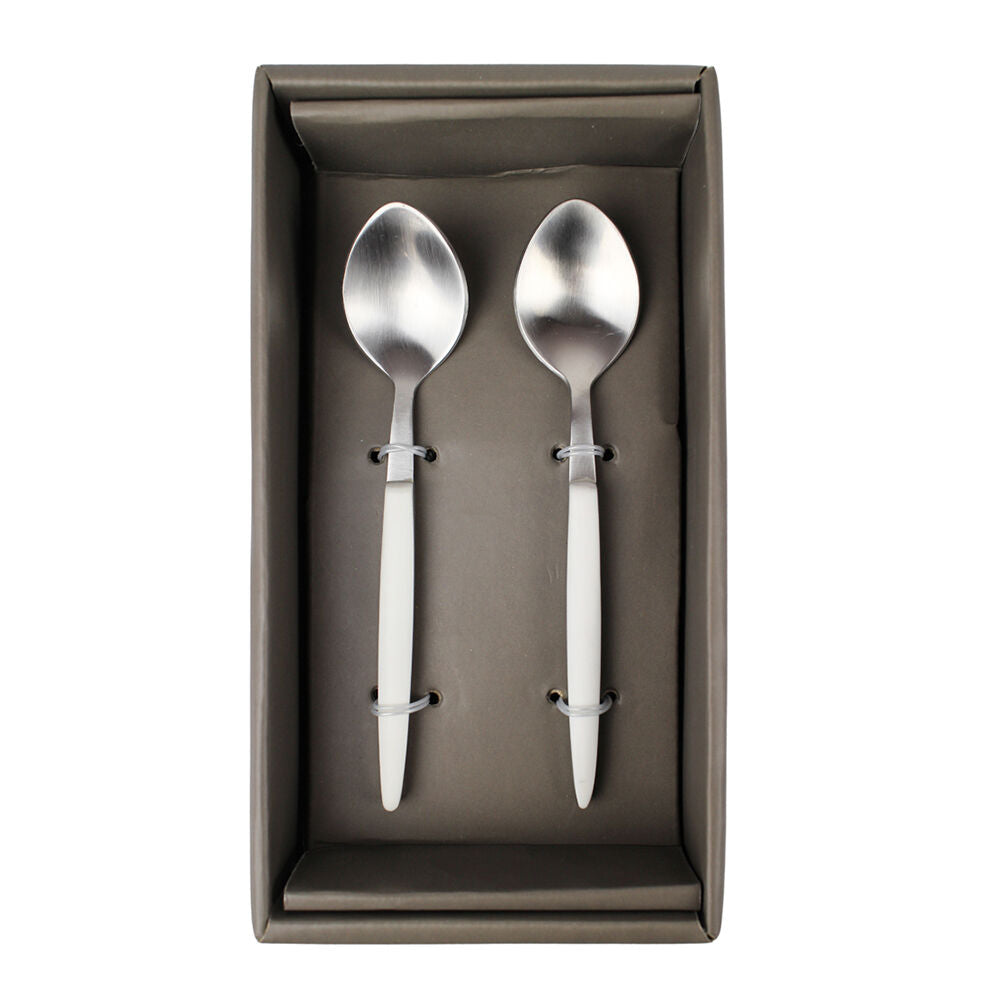 2pc NF Living Serving Spoons Set with Handles 13x2.5cm White
