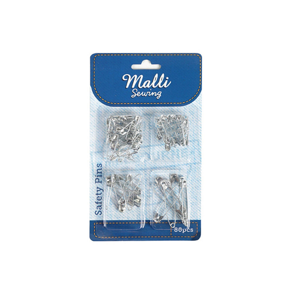6PK Malli Sewing Assorted Multi-Size Metal Safety Pin Set