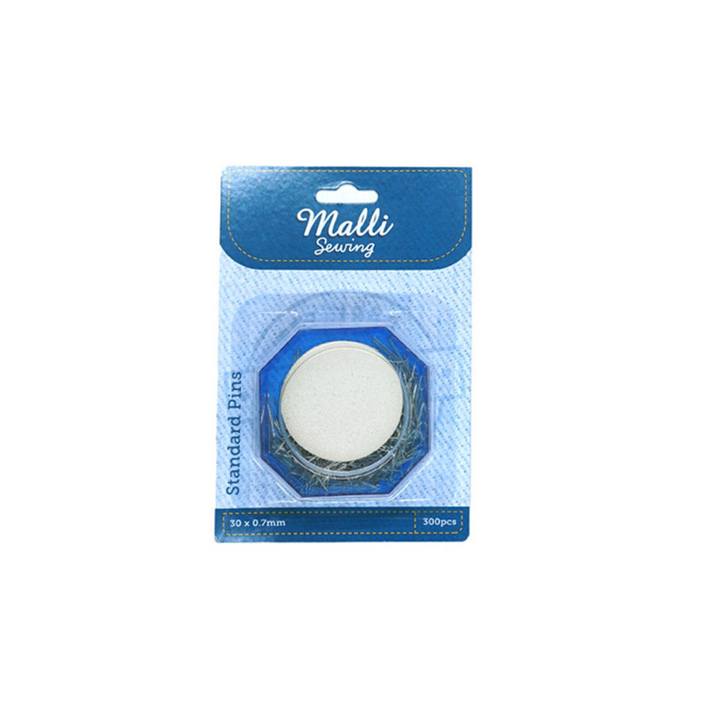6x 300pc Malli Standard Pins w/ Storage Container 30x0.7mm - Silver