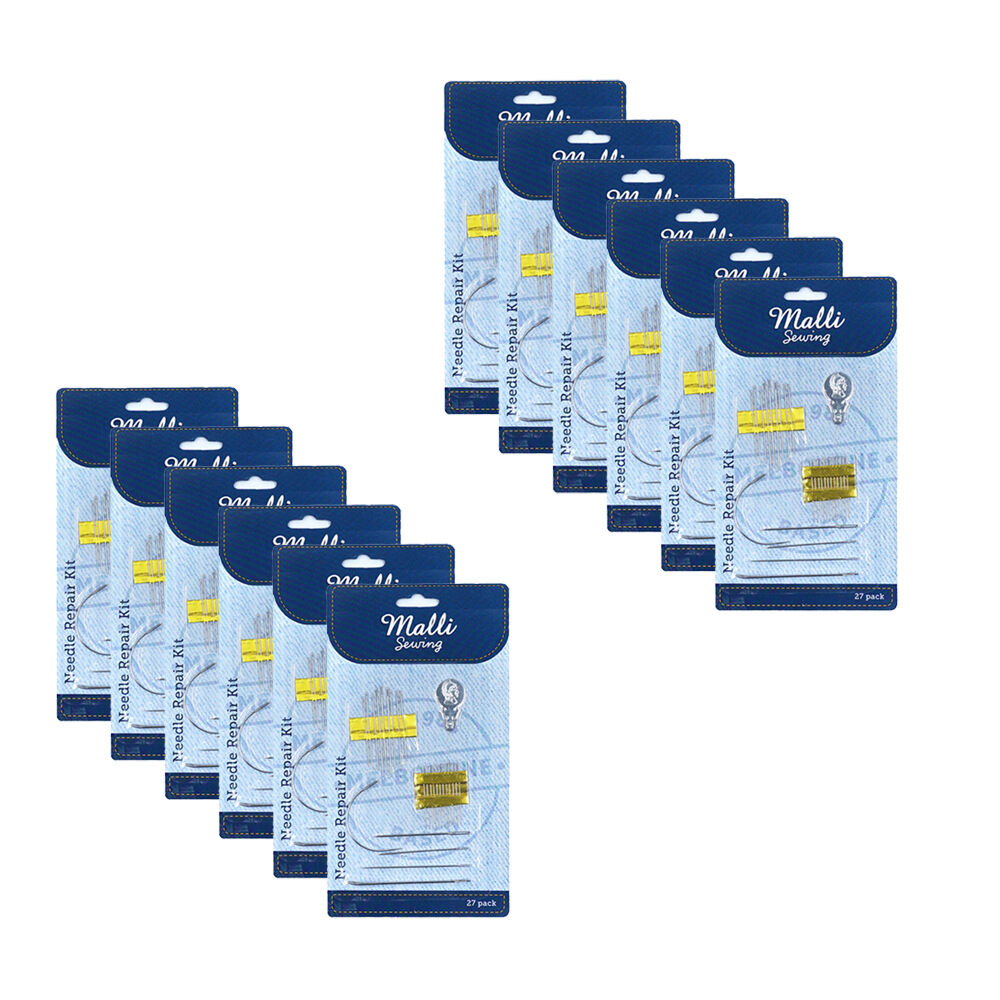 12x 27pc Malli Sewing Repair Needle Repair Kit - Assorted