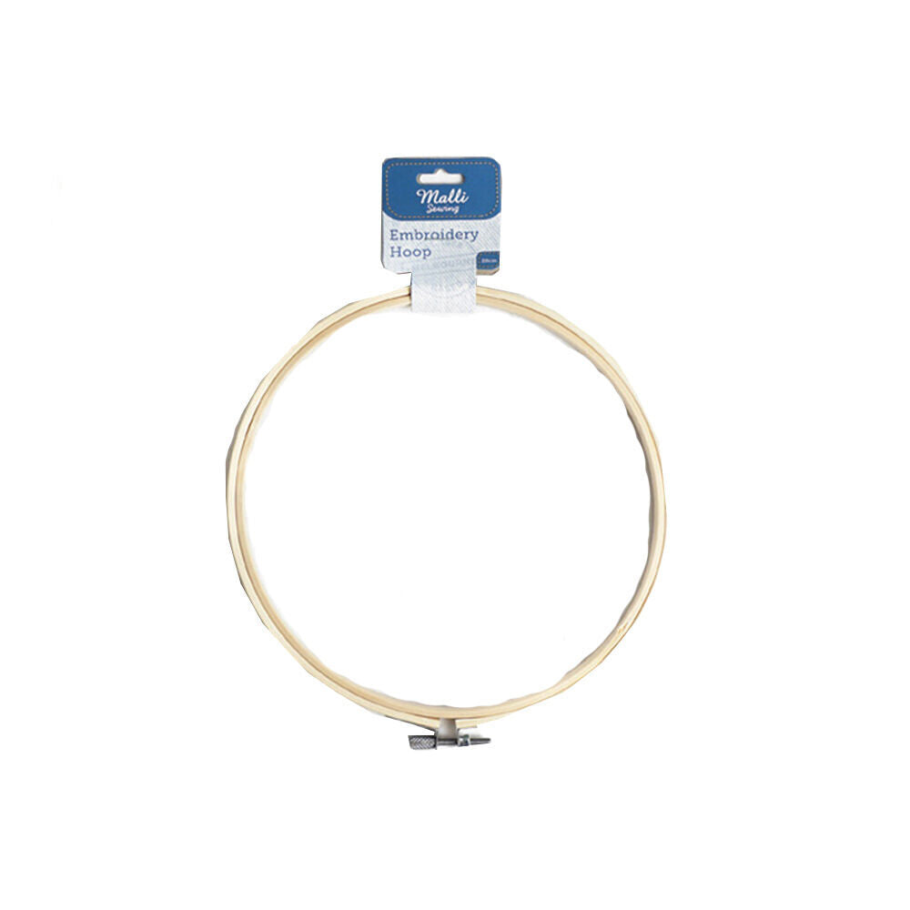 12PK Malli Sewing Round Wooden Embroidery Hoop 20cm - Brown